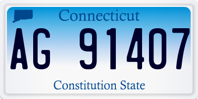CT license plate AG91407