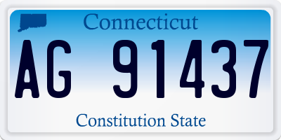CT license plate AG91437