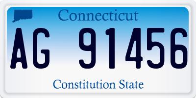 CT license plate AG91456