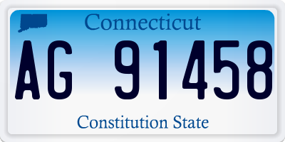 CT license plate AG91458