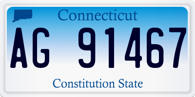 CT license plate AG91467