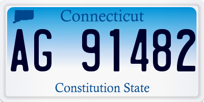 CT license plate AG91482