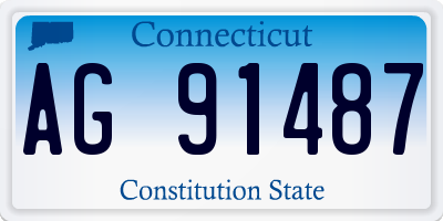 CT license plate AG91487