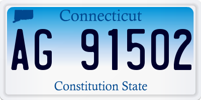 CT license plate AG91502