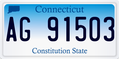 CT license plate AG91503