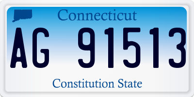 CT license plate AG91513