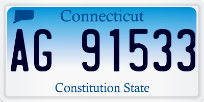 CT license plate AG91533
