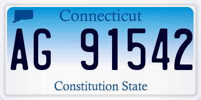CT license plate AG91542
