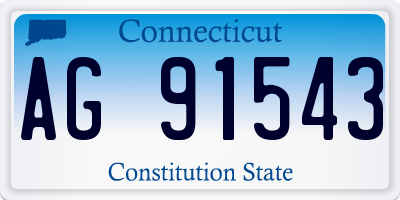CT license plate AG91543