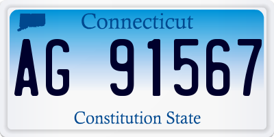 CT license plate AG91567