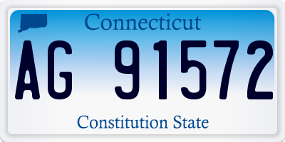 CT license plate AG91572