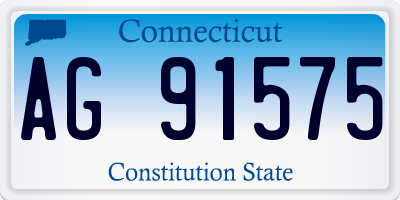 CT license plate AG91575