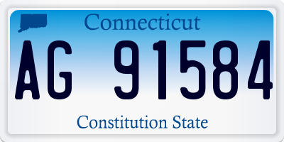 CT license plate AG91584
