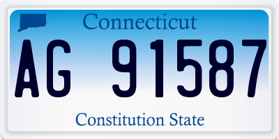CT license plate AG91587