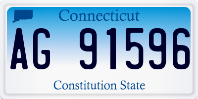 CT license plate AG91596