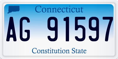 CT license plate AG91597