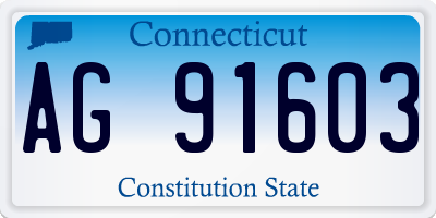 CT license plate AG91603