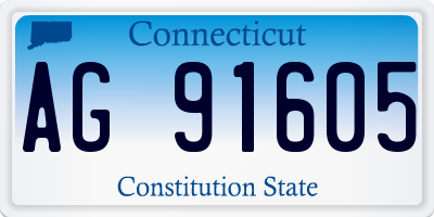 CT license plate AG91605