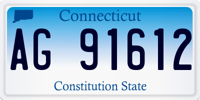 CT license plate AG91612