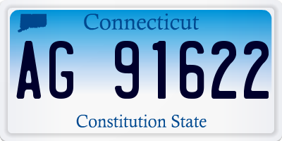 CT license plate AG91622
