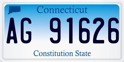 CT license plate AG91626