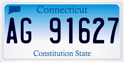 CT license plate AG91627