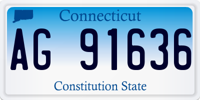 CT license plate AG91636
