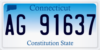 CT license plate AG91637