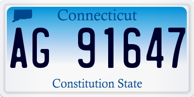 CT license plate AG91647