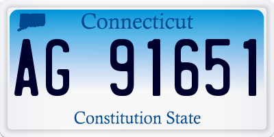 CT license plate AG91651