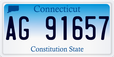 CT license plate AG91657