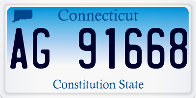 CT license plate AG91668