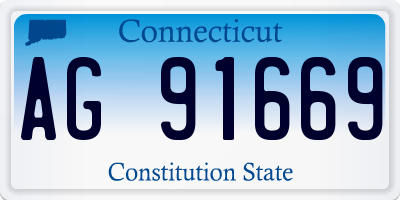 CT license plate AG91669
