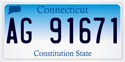 CT license plate AG91671