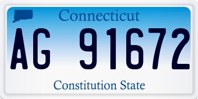 CT license plate AG91672