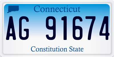 CT license plate AG91674