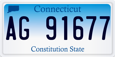CT license plate AG91677