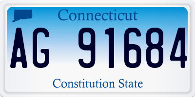 CT license plate AG91684