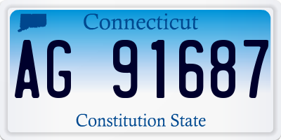 CT license plate AG91687