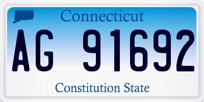 CT license plate AG91692
