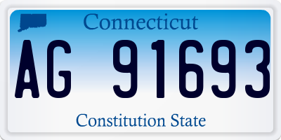 CT license plate AG91693