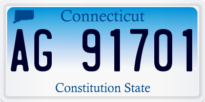 CT license plate AG91701