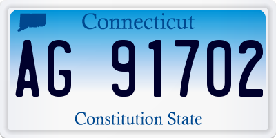 CT license plate AG91702