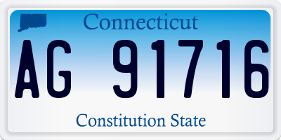 CT license plate AG91716