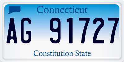 CT license plate AG91727