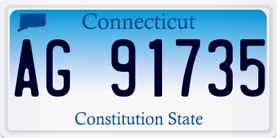 CT license plate AG91735