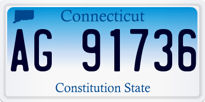 CT license plate AG91736