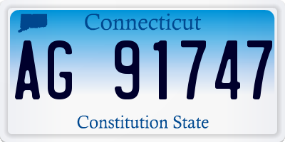 CT license plate AG91747