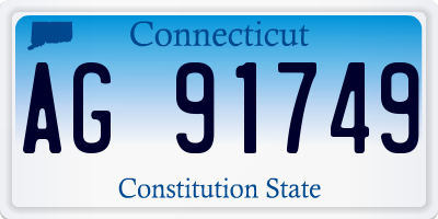 CT license plate AG91749