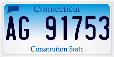 CT license plate AG91753